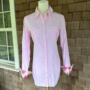 Lilly Pulitzer Pink Gingham Oxford Shirt